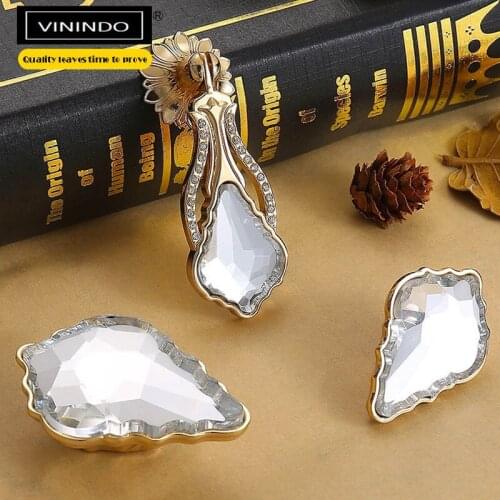 Diamond Crystal Handle K Gold Inlaid Diamonds Wardrobe Window Handle Single Hole Drawer Cabinet Handle Household Hardware