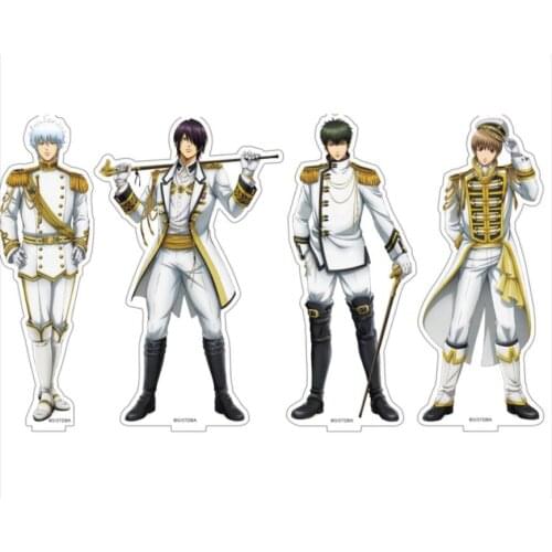 Anime GINTAMA Uniform Theme Acrylic Fashion Stand Model Plate Desktop Toy Sakata Gintoki Kagura Shimura Shinpachi Okita Sougo