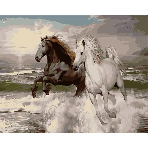 Aurora Style Girl With Beautiful Sea Diy Canvas Painting By Numbers Modern Acrylic Abstract Oil Paint By Numbers Picture Wall