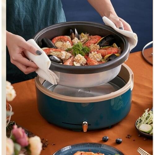 220V 4L Household Electric Hot Pot Non-Stick Multi Cooker Inner Removable Hotpot Frying Cooking Machine Bear/DHG-P40C1