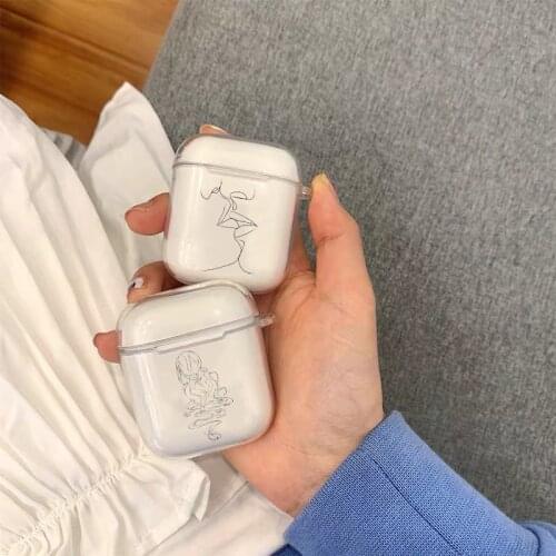 Fashion Abstract Art Lines transparent TPU silicone Airpod Case For Airpods 2 Airpods1 Airpods pro 3 cover