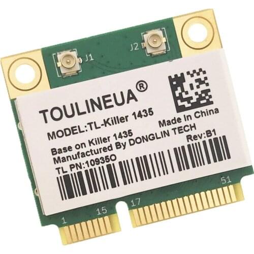 For Dell Alienware 14 17 18 M14XR2 MINI PCI-E 867Mbps Killer 1435 WiFi Card Fit for Bluetooth 4.1 Exceed Killer N1103 AR5BHB112