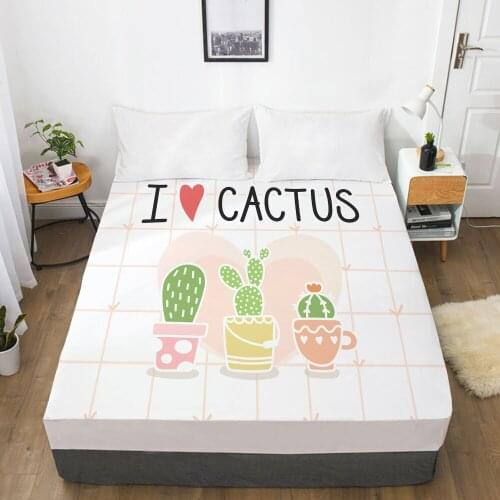 Elastic fitted sheet bed sheet With An Elastic Band 150/180/200/160*200 Mattress Cover Double Bed cover Nordic CACTUS