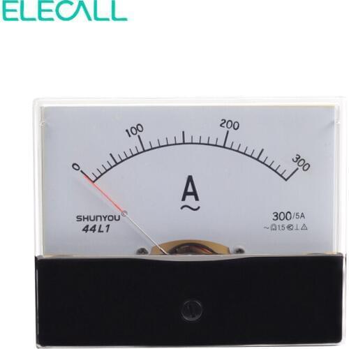 ELECALL 44L1 300/5A Analog Ammeter AC 300/5A Ammeter Mechanical Header Panel Meter Tester Amperemeter