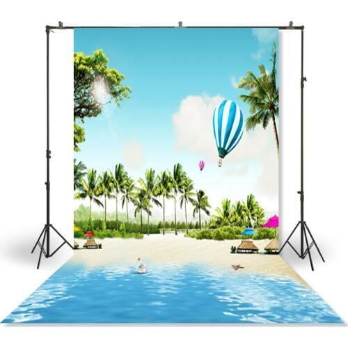 HUAYI Photography Backdrop Newborns Baby Child Photo Booth Background Seaside Beach Summer Party Custom Backdrops XT-3837