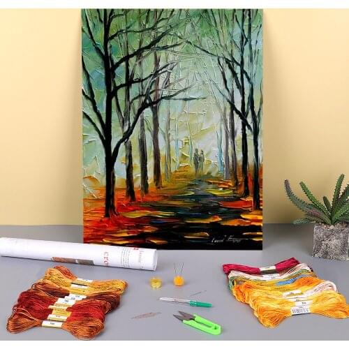 Morning Fog Printed Canvas 11CT Cross-Stitch Embroidery Patterns DMC Threads Handmade Craft Knitting Needlework Magic Sales