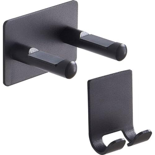 Metal Wall Mount Bracket Waterproof Punch-free Storage Hook Hanger for Hair Dryer Power Cable Holder Wholesale