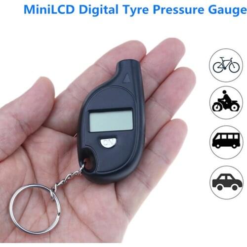 Mini Keychain Style Tire Gauge Digital LCD Display TPMS Car Tyre Air Pressure Tester Meter Car Motorcycle Tire Safety Alarm