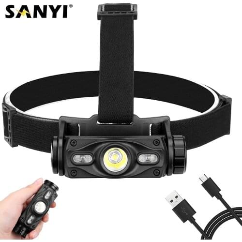 3 LEDs Headlamp XML L2 Blue Red Headlight USB Charging Head Lamp Waterproof 18650 Torch Flashlight Portable Lantern For Fishing