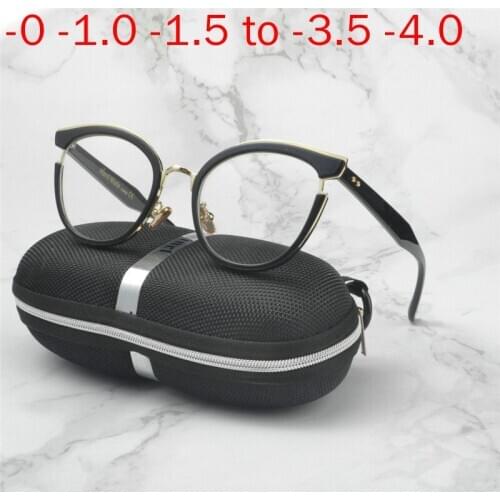 2020 New Round Myopia Glasses Brand Full Frame Cat Nearsighted Eyewear Short-sight For Women&Men-1.0to-6.0 NX