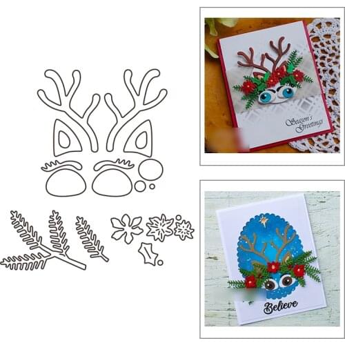 2021 New Christmas Decoration Elk Antlers Metal Cutting Dies For DIY Craft Making Greeting Card Paper Scrapbooking No Stamps Set