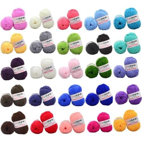 25g Milk Yarn 4PLY Soft Cotton Baby Knitting Wool Yarn Thick Fiber Craft Yarn Hand Knitting Wool Crochet Yarn for DIY Sweater
