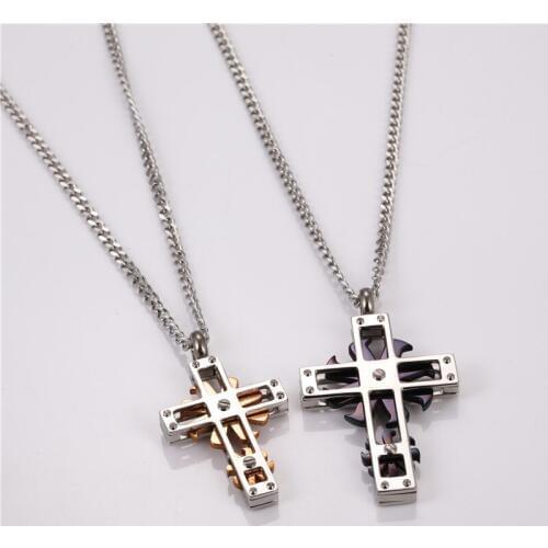 Punk Cross Necklace 2020 Fashion Jewelry Summer Accessories Stainless Steel Necklace Pendant Neck Chains Choker