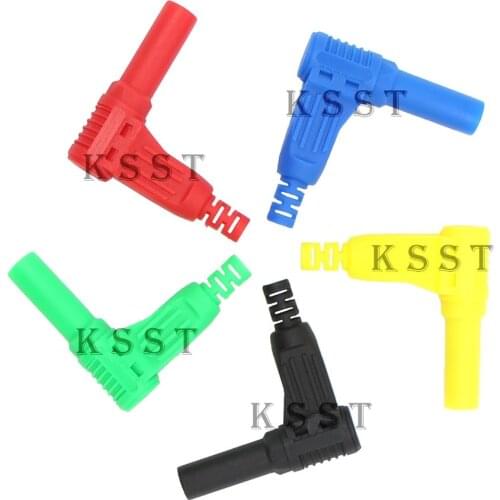 BP504 20pcs/lot Safety 4mm shrouded 90 degree Right Angle banana plug DIY self-assembly solder type