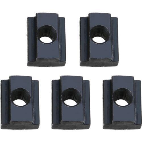 5Pcs M6/8/10 Black Oxide Finish T Slot Nuts Threads T-slots In Machine Tool Tables For Connectting T-slot Aluminum Extrusions