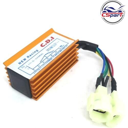 Racing 6 Pin two Round Plug AC CDI Ignition Box GY6 50 80 125 150 Scooter ATV Quad Parts