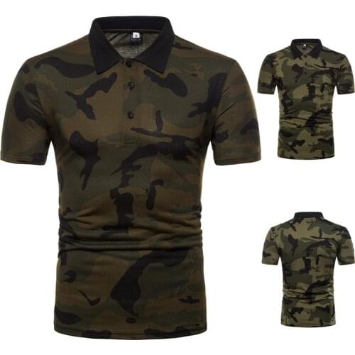 SWAGWHAT Polo Shirt Men Fashion Breathable Camouflage Short Sleeve Polo Shirts Men Casual Slim Turn Down Collar Male Polos Tops