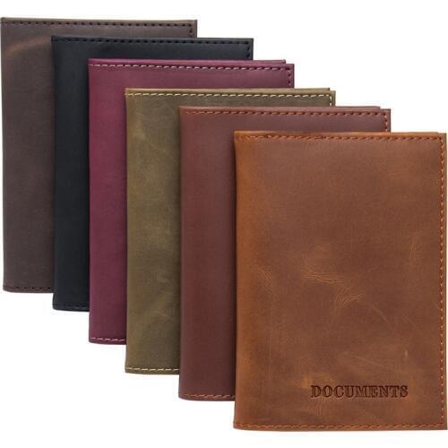 Russian Auto Driver License Bag comfortable Crazy horse Genuine Leather on Cover for Car Driving Documents Card Credit Holder