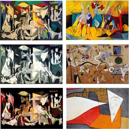 Self-adhesive Wall Stickers Guernica By Picasso Abstract Famous Wall Art Posters And Prints Picasso Pictures Home Wall Decor