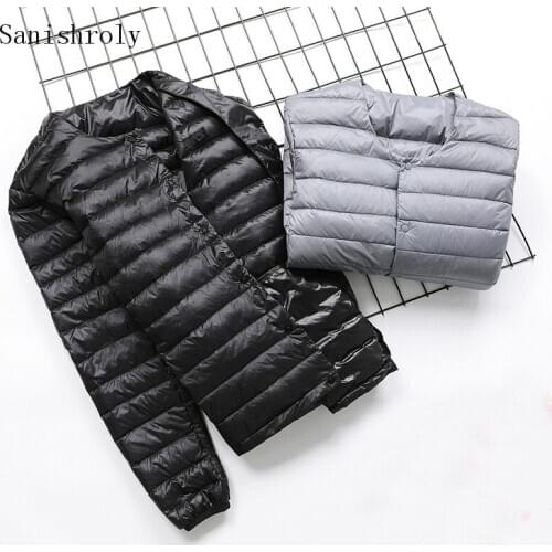Sanishroly Two Wears Autumn Winter Mens Ultra Light White Duck Down Jacket Parka Male Thin Down Coat Short Outwear Tops SE866