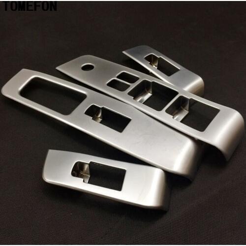 TOMEFON For Nissan X-Trail T31 Glass Switch Cover Trim Door Window Button Decoration Panel ABS chrome X trail 2008 to 2013 Cover