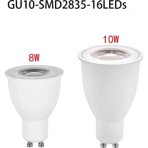 GU10 LED Spot light Bulb 16LEDS 8W10W Led Downlight AC90-265V 2835SMD Super Bright No flicker Led Lamp Lampada Home Lighting