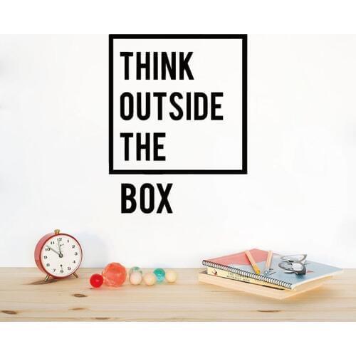 Creative Thinking Inspirational Quotes Wall Decal Motivational Vinyl Wall Stickers for Living Room Study Room Home Office Decor