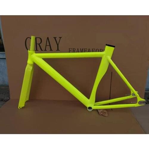 700C Bike Frame Muscular Aluminum Alloy Bicycle Frameset 52cm Fixed Gear Track Fixie 700C Wheel Rim V-Brake Seatpost 27.2mm