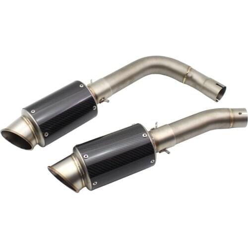 For YAMAHA YZF R1 (2009-2014) Slip On Exhaust System Muffler Pipe Motorbike Mid Link Tube Carbon Fiber Escape Moto DB Killer