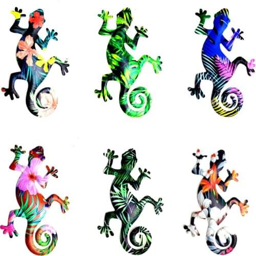 Fence Gecko Craft Outdoor Garden Wall Hanging Decor Animal Statues Wrought Iron Decorations Yard Lawn Lizard Art Ornament