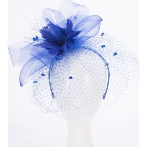 Womens Kentucky Derby Veils Fascinators Wedding Church Racing Hats Headband Headpiece T468