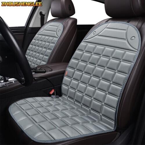 ZHOUSHENGLEE 12V Heated car seat cover for Cadillac all models ATS CTS SRX CT6 SLS ATSL XTS Escalade Winter Pad Cushions styling