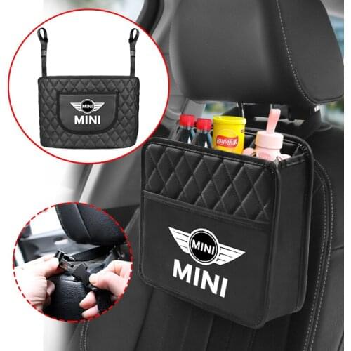 1Pcs Leather Car Seat Back Organizer Storage Bag For BMW Mini Cooper Countryman Clubman R55 R56 R60 F54 F55 F56 F60 R53 F57 R50