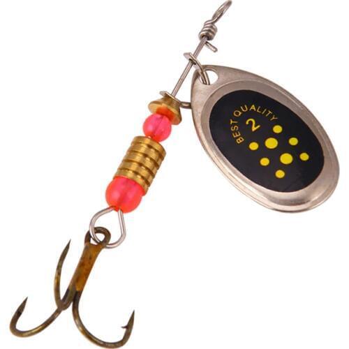 1Pcs Hook 5.5cm 2.5g Fishing Lure Spinner Spoon Lure Rotating Metal Sequins bait Hooks Wobbler Crankbait Fishing Tackle
