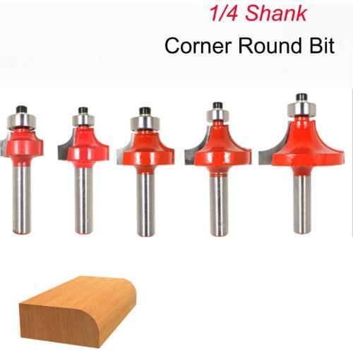 1pc 1/4 inch Shank Corner Round Over Router Bit with Bearing for Wood Woodworking Tool Endmill Milling Cutter Engraving Tools