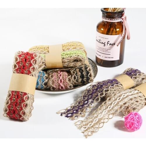 2 Meters/lots 3.5/4/4.5/5cm Jute Burlap Lace Woven Hemp Rope Decorative Rope For DIY Handmade Crafts Gift Packing Decoration