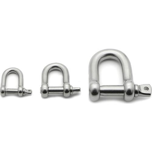 2pcs M12 Bow Shackles Recovery Rigging Tow D-Ring Screw Pin Anchor Bow Shackle Rigging European Style for Chains Wirerope