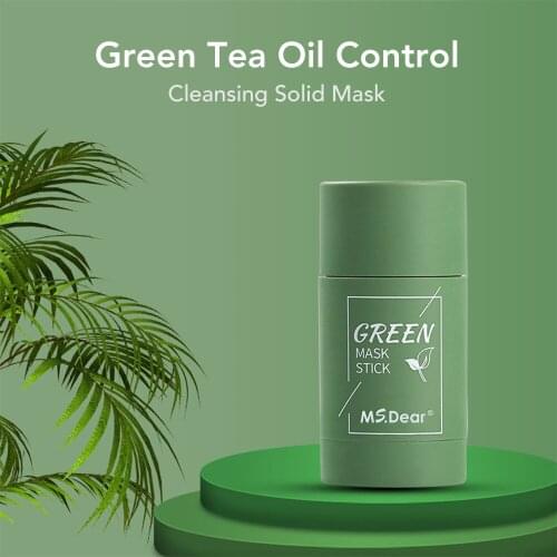 2 PCS Green Tea Oil Control Eggplant Acne Cleansing Mask Skin Care Moisturizing Remove Blackhead Fine Pores Mud Mask Face Care