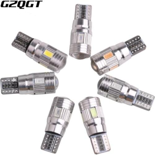 2x T10 Car Lights White High Power W5W 194 Led 5050 4SMD + 1.5W COB Lens Interior Light Bulbs 12V Number Plate Clearance Lamp