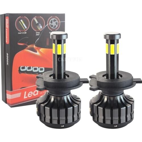 50Pcs/Lot 25Sets 6 Sides COB 55W H7 H4 9004 9007 Led Car Headlights 360 H8 H11 HB3 9005 HB4 9006 H13 Automotive Light