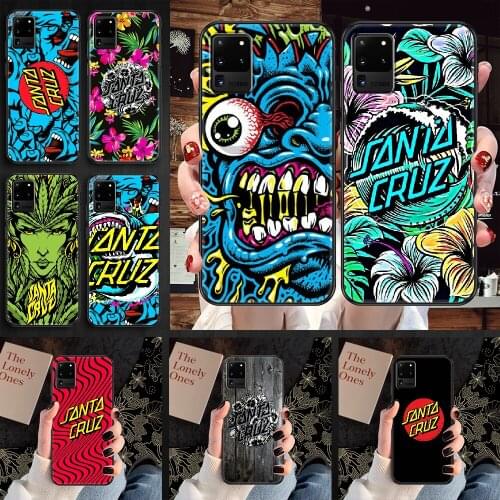 Santa Cruz Skateboards Phone case For Samsung Galaxy Note 4 8 9 10 20 S8 S9 S10 S10E S20 Plus UITRA Ultra black silicone