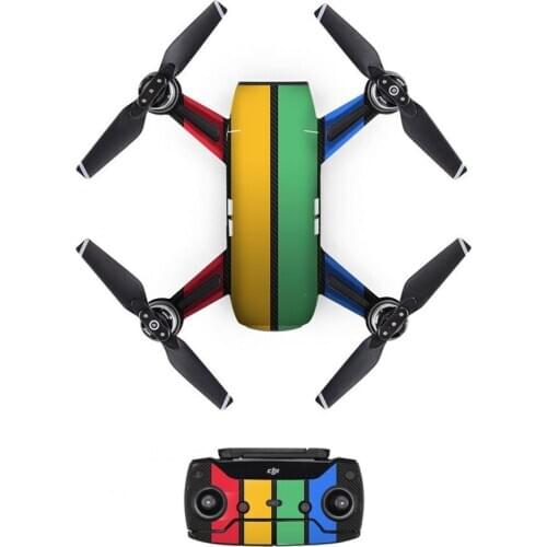 Colour Style Decal PVC Skin Sticker For DJI Spark Drone + Remote Controllers + 3 Batteries Protection Film Cover