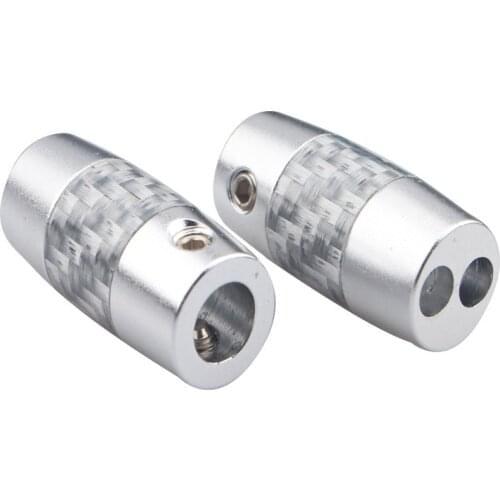 Speaker Cable Splitter Ring Carbon Fiber Aluminum Alloy Earphone Audio Line 1 To 2 Splitters (4Pcs)