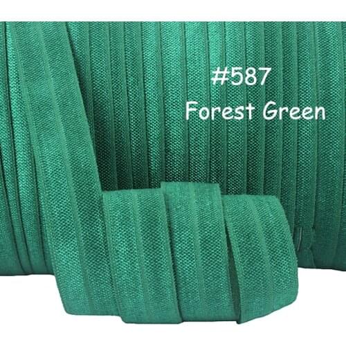 Factory supply foe, 5/8" solid color elastic ribbon in forest green, more than 100 colors foe in stock