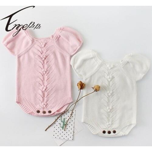 Engepapa Newborn Baby Girls Jumpsuit Lovely Princess Style Spring Autumn Toddler Baby Girl Knitting Romper Baby Girls Clothes