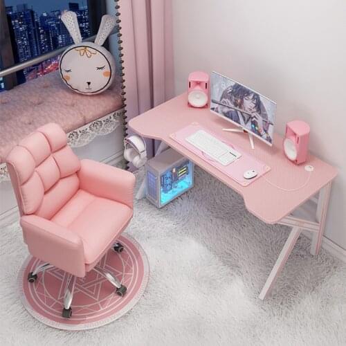 Pink Gaming Chair Computer Desktop Table Game Girl Home Table Live Table and Chair Set Combination Net Red Desk