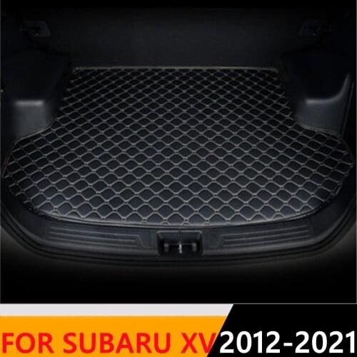 Sinjayer Car Trunk Mat Waterproof AUTO Tail Boot Carpets Flat Side Cargo Carpet Pad Liner Fit For SUBARU XV 2012 2013 2014-2021