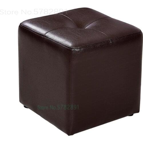 Leather Leather Stool Round Stool Sofa Stool Living Room Modern Simple Square Stool Small Stool Stool Stool Stool Home Door Dock