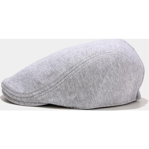 LDSLYJR Cotton Solid color Newsboy Caps Flat Peaked Cap Men and Women Painter Beret Hats 19