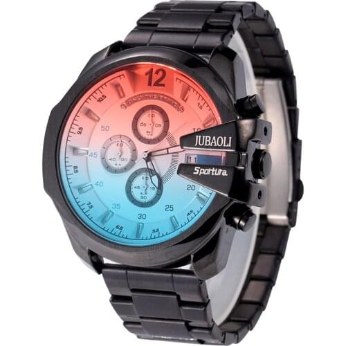 Top Brand Luxury Stainless Steel Watches Men Chronograph Sport Business Waterproof Quartz Discoloration Watch Relogio Masculino